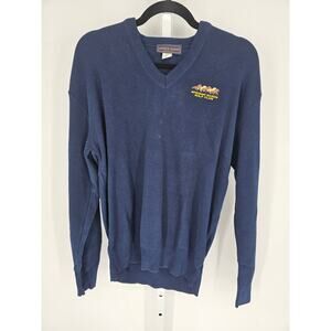 Andrew Rohan Men's Blue V-neck Springs Ranch Golf Course Sweater Size L